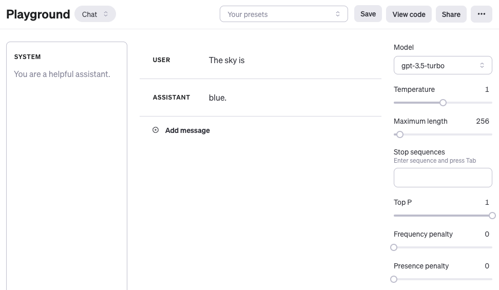 Tutorial OpenAI Playground
